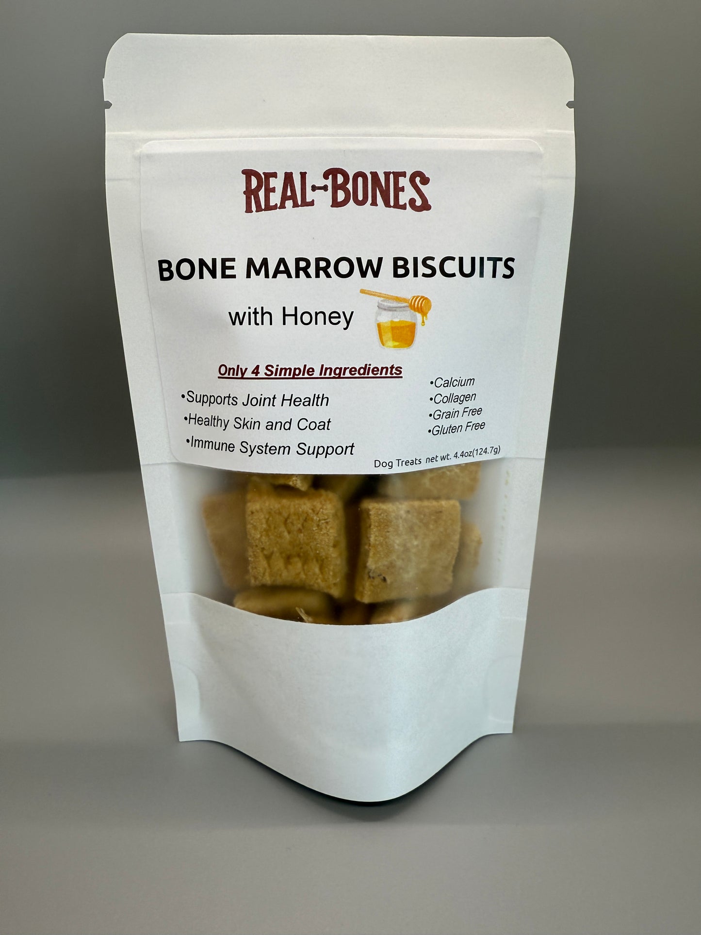 4oz bag: Bone Marrow Biscuits w/ Honey