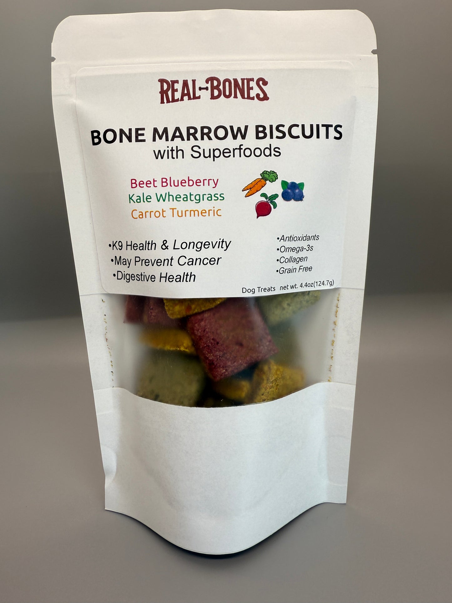 4.4oz bag: Bone Marrow Biscuits w/ Superfoods