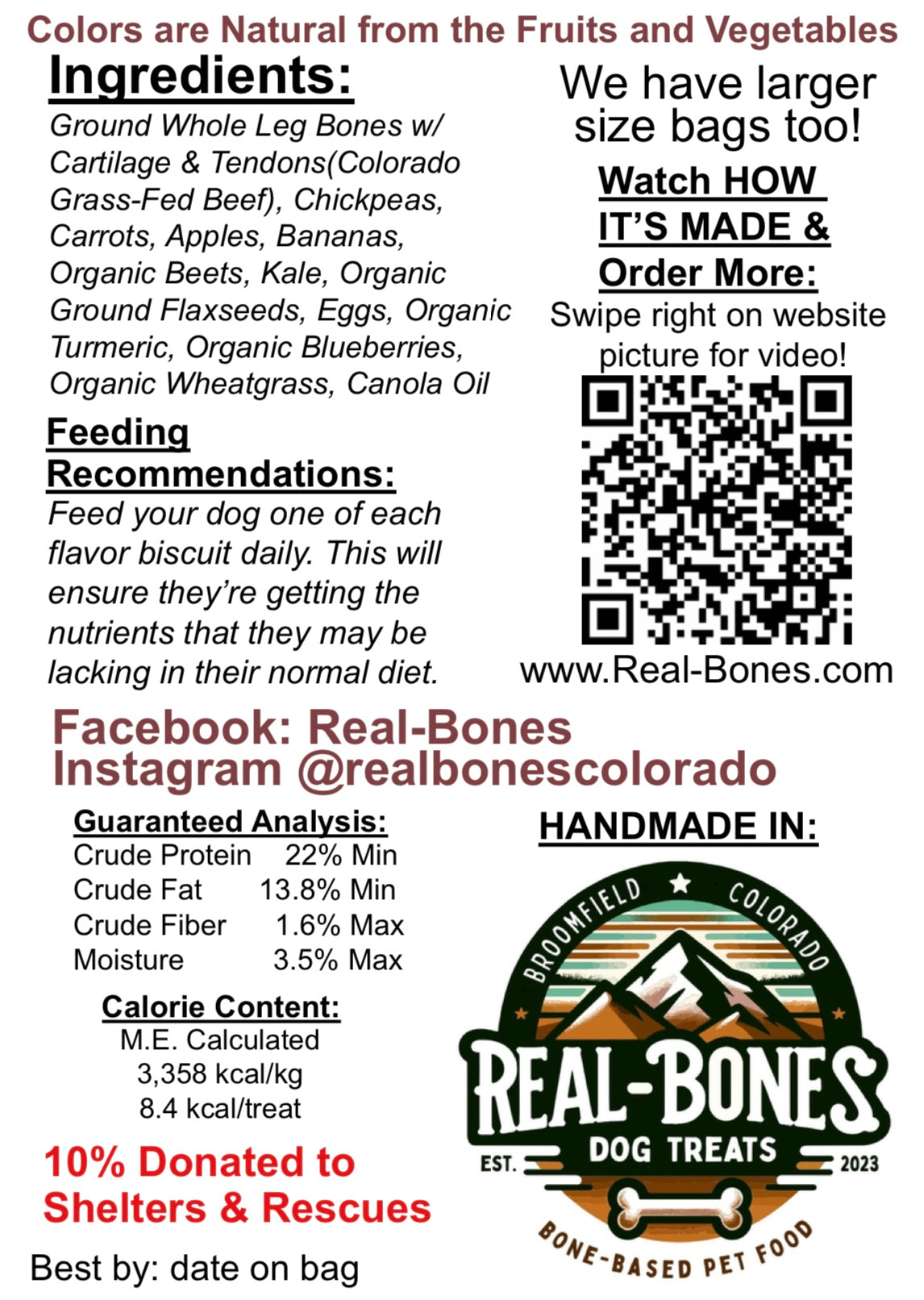 4.4oz bag: Bone Marrow Biscuits w/ Superfoods