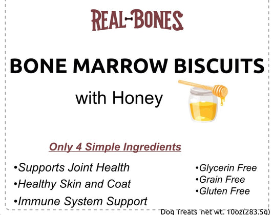 10oz bag: Bone Marrow Biscuits w/ Honey
