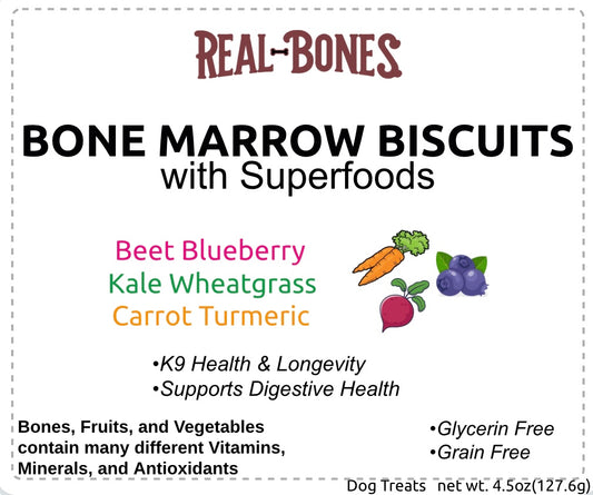 4.5oz bag: Bone Marrow Biscuits w/ Superfoods