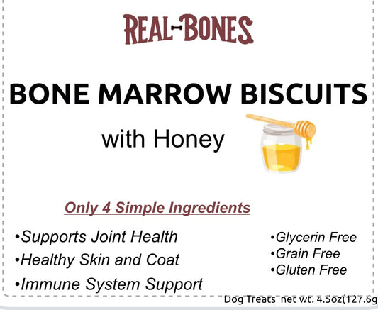 4.5oz bag: Bone Marrow Biscuits w/ Honey