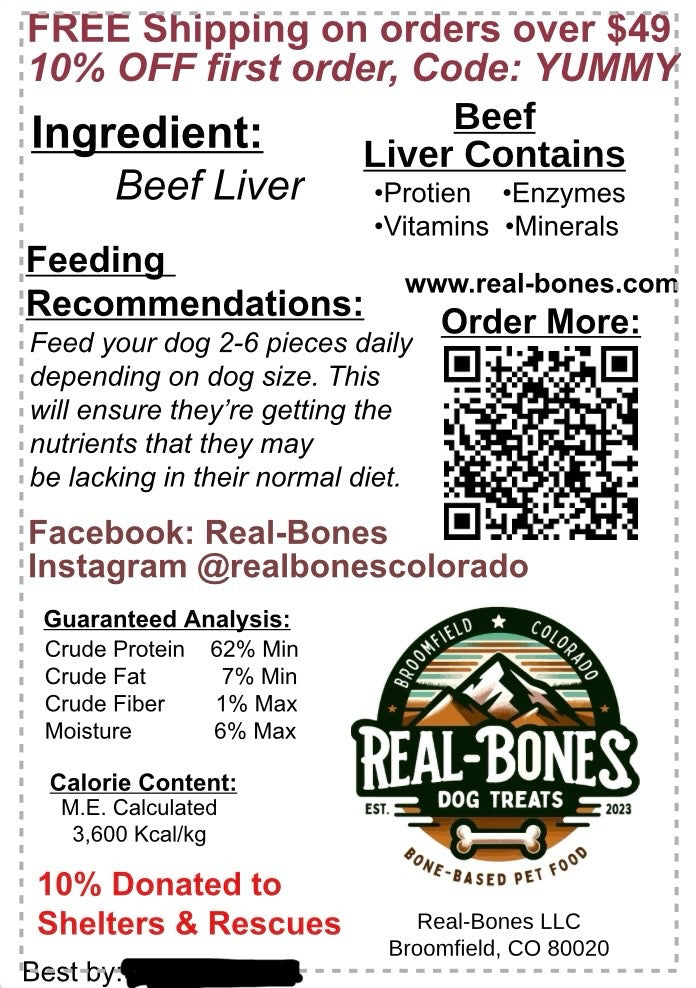 Wholesale: beef liver freeze dried 1.5 ounces ￼