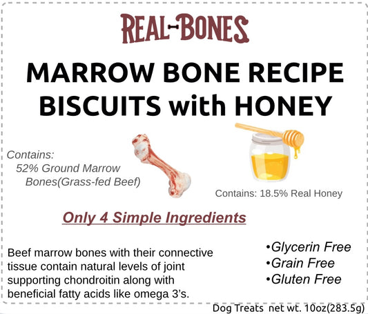 10oz bag: Bone Marrow Biscuits w/ Honey
